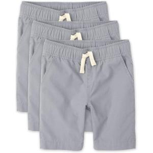 The Children’s Place Boys’ Pull on Jogger Shorts(Fin Gray 3-pack)