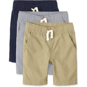 The Children’s Place Boys’ Pull on Jogger Shorts(Fin Gray/Flax/Tidal 3-pack)