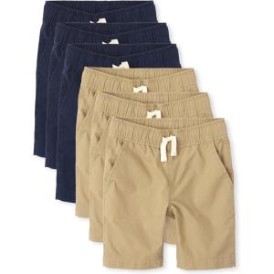 The Children’s Place Boys’ Pull on Jogger Shorts(Flax/Tidal 6 Pack)