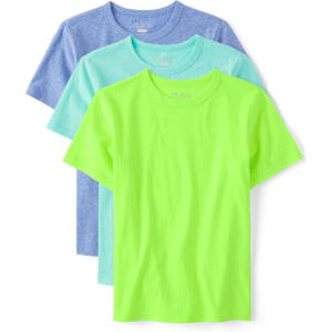 The Children’s Place Boys’ Short Sleeve Crew Neck T-Shirts(Blue 3-pack)