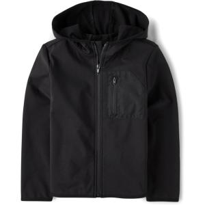 The Children’s Place Boys’ Soft Tech Hooded Full Zip Up Sweatshirt(Onyx)