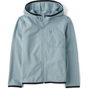 The Children’s Place Boys’ Soft Tech Hooded Full Zip Up Sweatshirt(Smokey Blue)