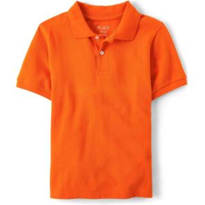 The Children’s Place Boys’ Uniform Short Sleeve Pique Polo(Flame)