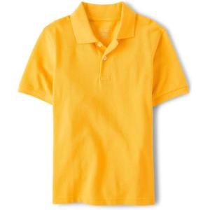 The Children’s Place Boys’ Uniform Short Sleeve Pique Polo(Yellow Single)