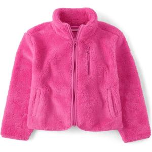The Children’s Place Girls Cozy Sherpa Full-zip Jacket(Pink Summer)