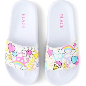 The Children’s Place Girls Everday Slip on Slide Sandals(Doodle Icons)
