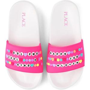 The Children’s Place Girls Everday Slip on Slide Sandals(Friendship Bracelet)