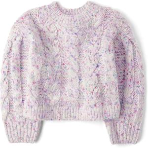 The Children’s Place Girls Long Sleeve Pullover Cable Knit Sweater(Fading Rose)