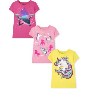The Children’s Place Girls Unicorns,Butterfly Short Sleeve Graphic T-Shirts,3 Pack(Unicorn/Unicorn Rainbow/Unicorn Star)