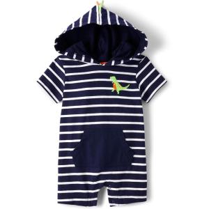 The Children’s Place baby-boys And Newborn Short Sleeve Romper(Dino Hoodie)