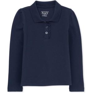 The Children’s Place baby-girls And Toddler Long Sleeve Ruffle Pique Polo(Tidal Single)