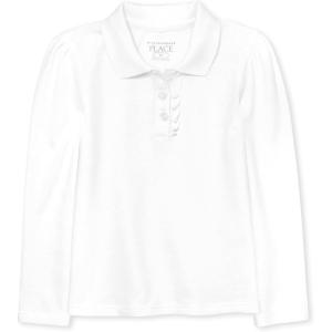 The Children’s Place baby-girls And Toddler Long Sleeve Ruffle Pique Polo(White)