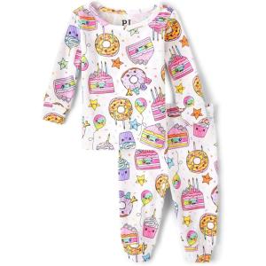 The Children’s Place baby-girls And Toddler Short Sleeve Top and Pants Snug Fit 100% Cotton 2 Piece Pajama Set(Birthday)