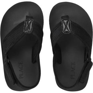 The Children’s Place boys Baby Boys and Toddler Everyday Flip Flops With Backstrap(Black)