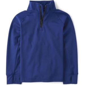 The Children’s Place boys Cozy Tech Long Sleeve Half Zip Pullover Sweatshirt(Downpour)