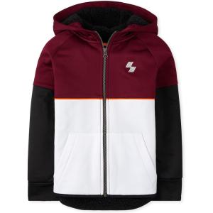 The Children’s Place boys Fleece Performance Hoodie(Red Colorblock)