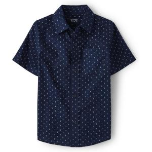 The Children’s Place boys Short Sleeve Button Up Shirt(Tidal Geo Print)