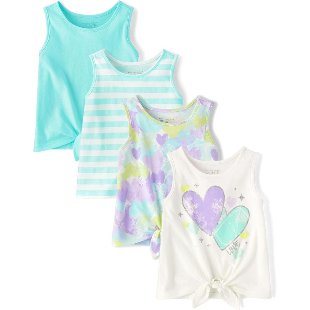 imageThe Childrens Place BabyGirls and Toddler Tie Front Tank TopsPurple Ribbon 4pack