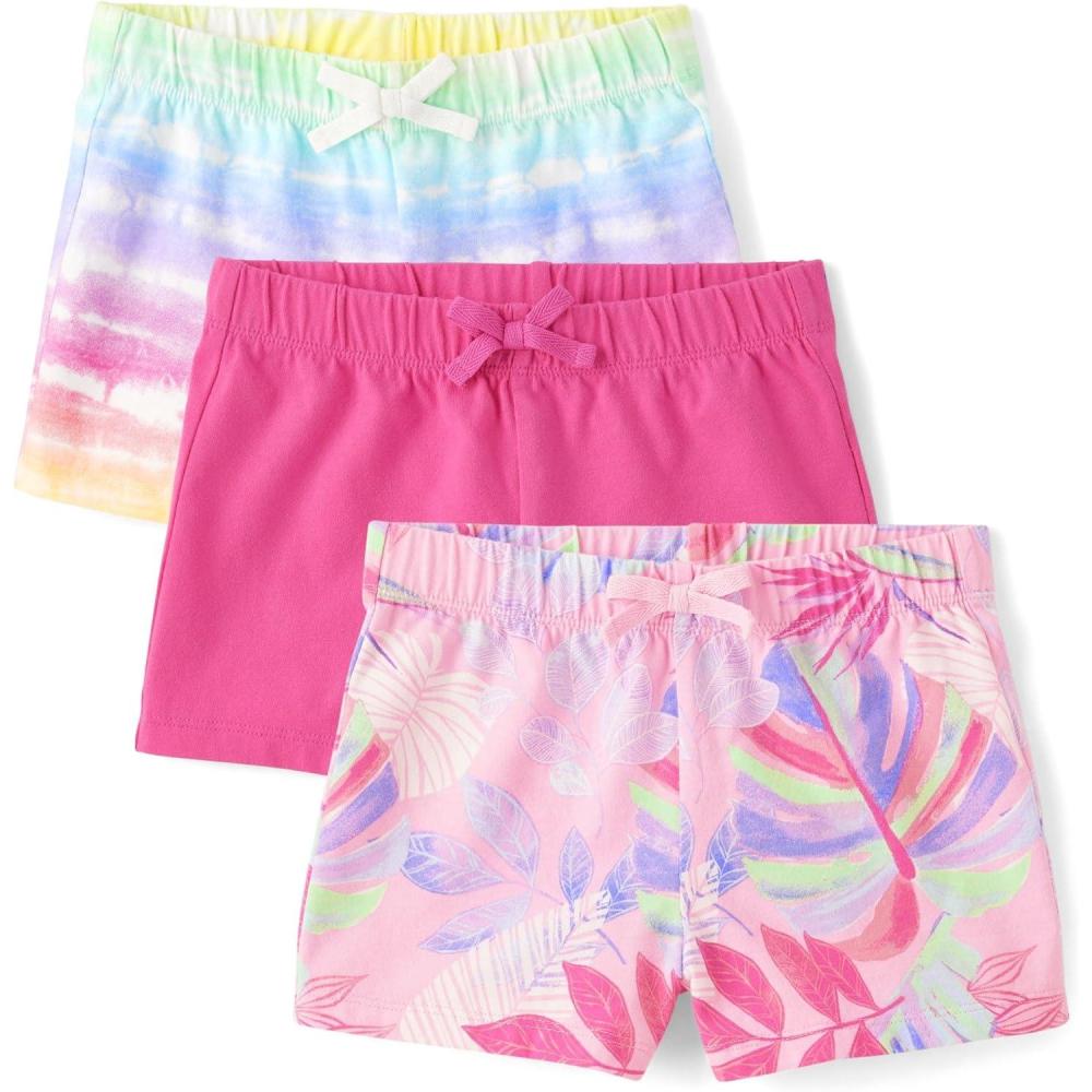 imageThe Childrens Place Girls Assorted Pull on ShortsSugarcandy 3pack