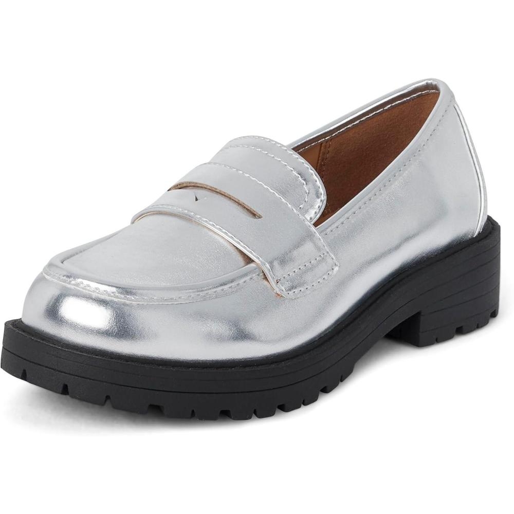 imageThe Childrens Place Girls SlipOn LoaferSilver Platform