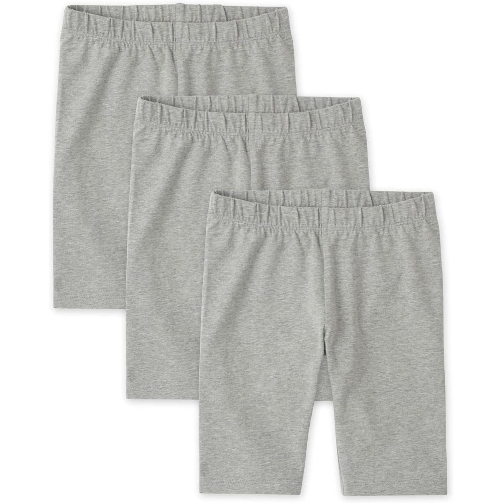 imageThe Childrens Place Girls Solid Bike ShortsHeather Gray 3pack