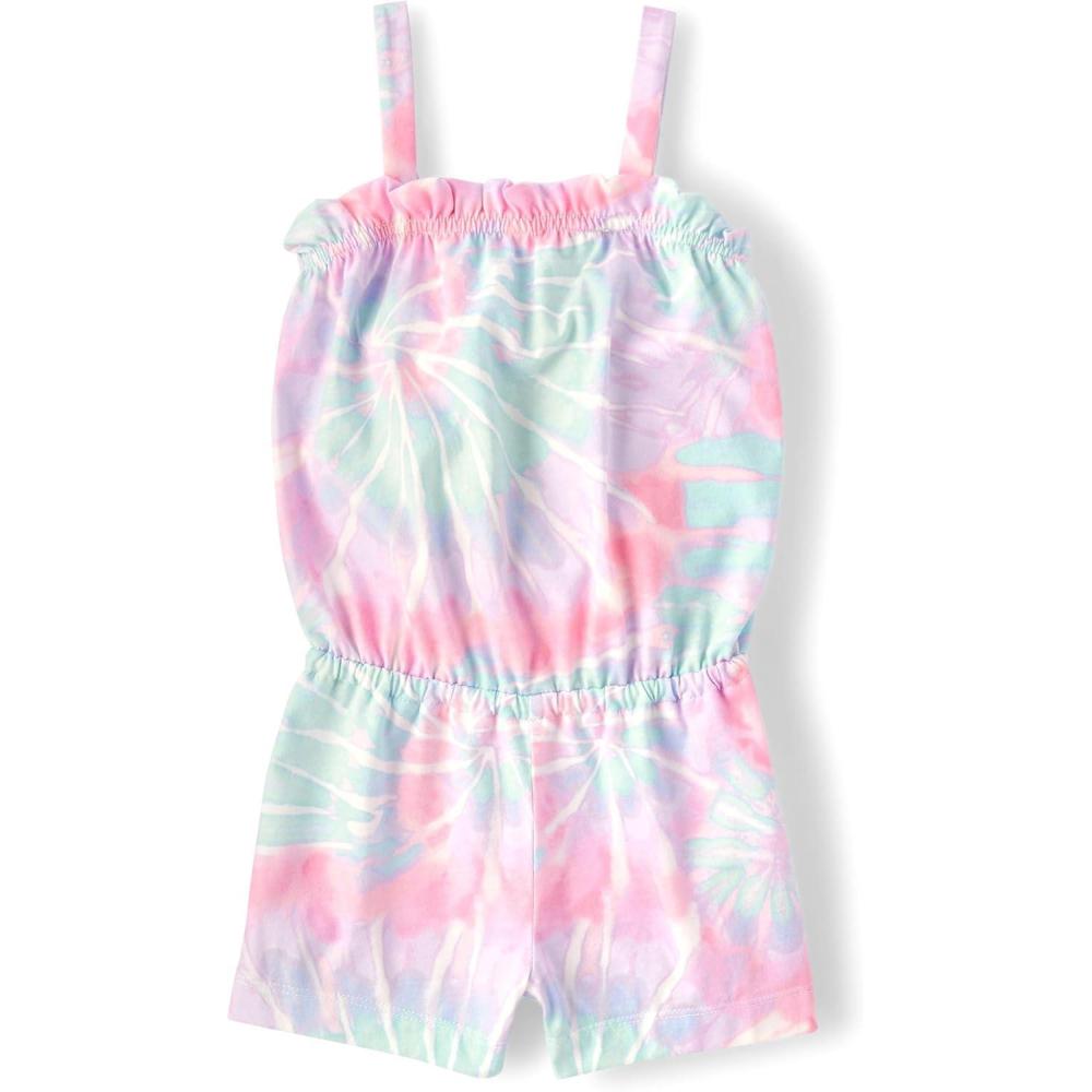 imageThe Childrens Place babygirls And Toddler Casual Sleeveless Shorts RomperPink Blue