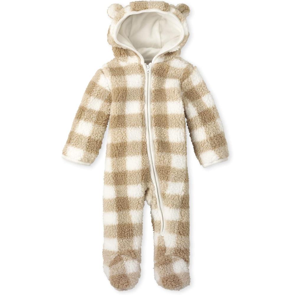 imageThe Childrens Place babygirls Hoodie Zipfront Sherpa Bunting