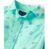 The Children’s Place Boys and Toddler Poplin Short Sleeve Button Down Shirt(Easter Egg Mint)