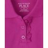 The Children’s Place Girls’ Long Sleeve Ruffle Pique Polo(Aurora Pink Single)