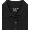 The Children’s Place Girls’ Long Sleeve Ruffle Pique Polo(Black Single)