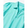 The Children’s Place Girls’ Long Sleeve Ruffle Pique Polo(Seafrost)