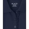 The Children’s Place Girls’ Long Sleeve Ruffle Pique Polo(Tidal)