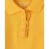 The Children’s Place Girls’ Long Sleeve Ruffle Pique Polo(Yellow Pencil)