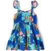 The Children’s Place Girls and Toddler Short Sleeve Fashion Dress(Cool Cobalt Tropical)
