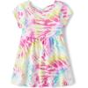 The Children’s Place,and Toddler Girls Short Sleeve Fashion Dress(Pink Tie Dye Swirl)