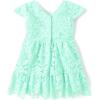 The Children’s Place,and Toddler Short Sleeve Dressy Dress(Mellow Aqua Lace)