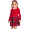 The Children’s Place Baby Girls’ Plaid Flannel Woven Tiered Dress(Classic Red Plaid)