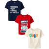 The Children’s Place Baby-Boys and Toddler Dino,Animals,Sharks Short Sleeve Graphic T-Shirts,3 Pack(Handsome/Bruh/Small Dude)