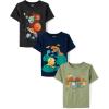 The Children’s Place Baby-Boys and Toddler Dino,Animals,Sharks Short Sleeve Graphic T-Shirts,3 Pack(Planets/Dinos/Smores)