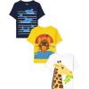 The Children’s Place Baby-Boys and Toddler Dino,Animals,Sharks Short Sleeve Graphic T-Shirts,3 Pack(Sharks/Giraffe/Lion)