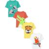 The Children’s Place Baby-Boys and Toddler Dinos,Animals,Cars Short Sleeve Graphic T-Shirts,4 Pack(Shark/Parrot/Alligator/Tiger)