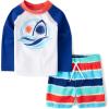 The Children’s Place Baby-Boys and Toddler Long Sleeve Rashguard and Swim Trunks, 2 Piece Set(Navy Narrows)