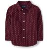 The Children’s Place Baby-Boys and Toddler Poplin Long Sleeve Button Down Shirt(Redwood Dot)