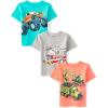 The Children’s Place Baby-Boys and Toddler Sports,Cars,Trucks Short Sleeve Graphic T-Shirts,3 Pack(Monster Truck/Construction/Fire Truck)