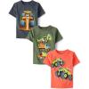 The Children’s Place Baby-Boys and Toddler Sports,Cars,Trucks Short Sleeve Graphic T-Shirts,3 Pack(Racer/Construction/Monster Trucks)