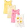 The Children’s Place Baby-Girls Baby Toddler Girls Everyday Tank Tops(Sun Valley Ruffle 4-pack)