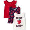 The Children’s Place Baby-Girls Toddler Girls Everyday Tank Tops(Sweet Strawberry 3-pack)