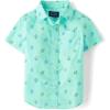 The Children’s Place Boys and Toddler Poplin Short Sleeve Button Down Shirt(Easter Egg Mint)