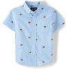 The Children’s Place Boys and Toddler Poplin Short Sleeve Button Down Shirt(Football Print)