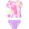 The Children’s Place Boys and Toddler Short Sleeve Rashguard Swimset(Neon Tie Dye)